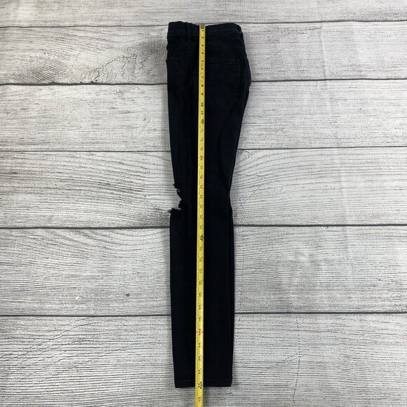 Express High Rise Legging Women Size 2 Short Distressed Denim Pants - Stretch - Picture 11 of 14